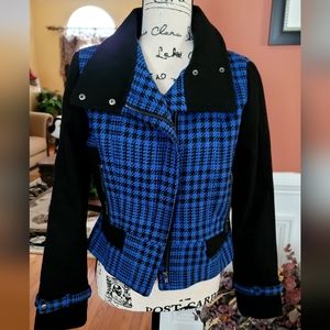 Material Girl Houndstooth Moto Coat